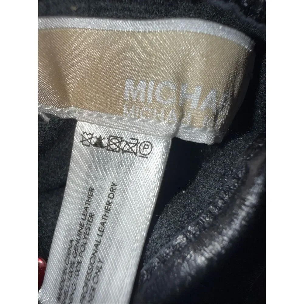 Michael Kors Women's Astor Studded Leather Tech Touch Gloves Black Medium NWOT
